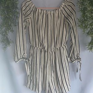 Black with white long sleeve romper!!!